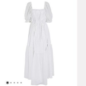 NWT Joslin White Estelle Linen Maxi SS Dress